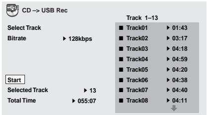 PIONEER DV-420V-S - Rufen Sie den CD -> USB Rec-Bildschirm auf. - 1