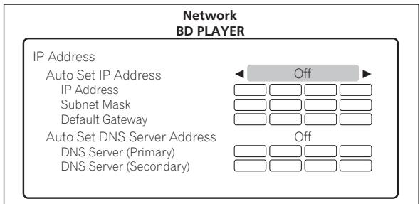 PIONEER BDP-320 - Set IP address. - 1