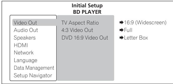 PIONEER BDP-320 - Operating the Initial Setup screen - 1