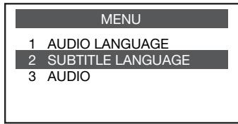 PIONEER BDP-330 - Pulse ↑/↓ para seleccionar "SUBTITLE LANGUAGE" y bajo pulse ENTER. - 1