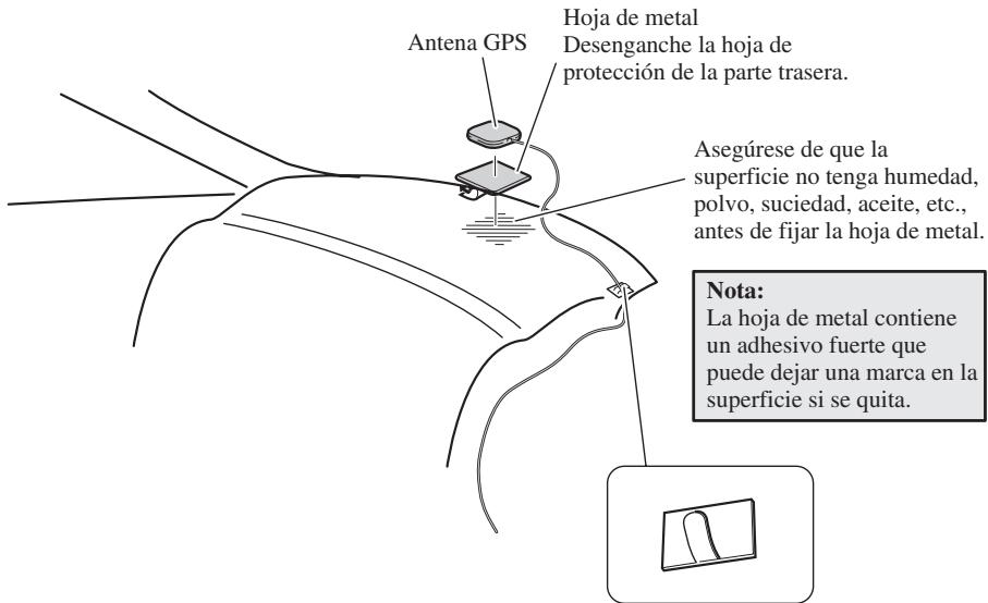 PIONEER AVIC-HD3 - Cuando instale la antena en el interior del vehículo (en el estante trasero) - 1
