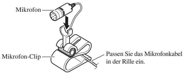 PIONEER AVIC-HD3 - Montieren Sie das Mikrofon im Mikrofon-Clip. - 1