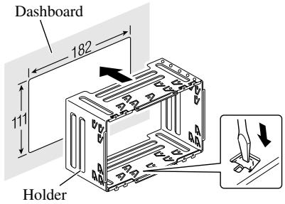 PIONEER AVIC-HD3 - Install the holder into the dashboard. - 1