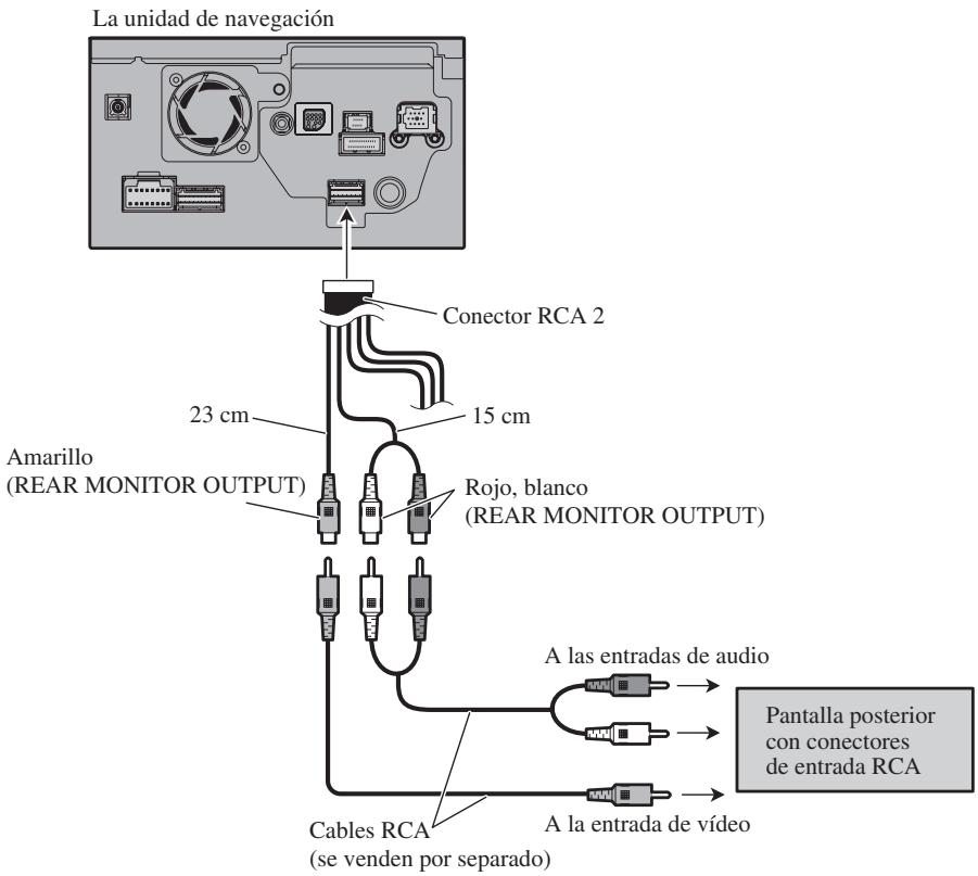 PIONEER AVIC-HD3 - Al conectar la pantalla posterior - 1
