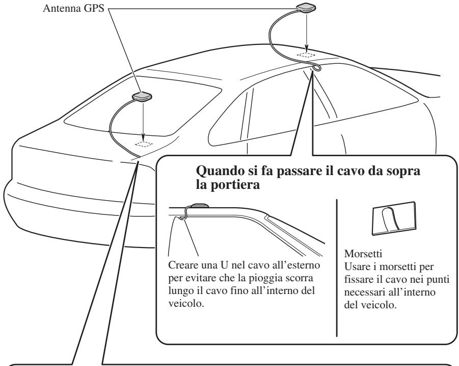 PIONEER AVIC-HD3 - Quando si installa l'antenna all'esterno del veicolo (sulla carrozzeria) - 1