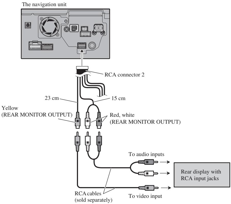PIONEER AVIC-HD3 - When connecting the rear display - 1