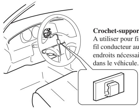 PIONEER AVIC-HD3 - Montez le clip micro sur la colonne de direction. - 2