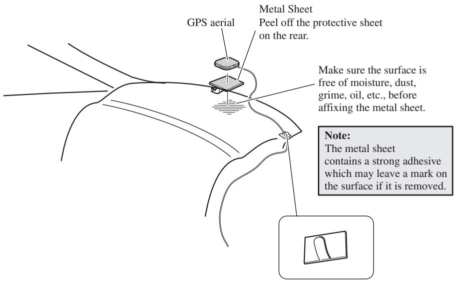 PIONEER AVIC-HD3 - When installing the aerial inside the vehicle (on the rear shelf) - 1