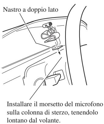 PIONEER AVIC-HD3 - Montare il morsetto del microfono sulla colonna di sterzo. - 1