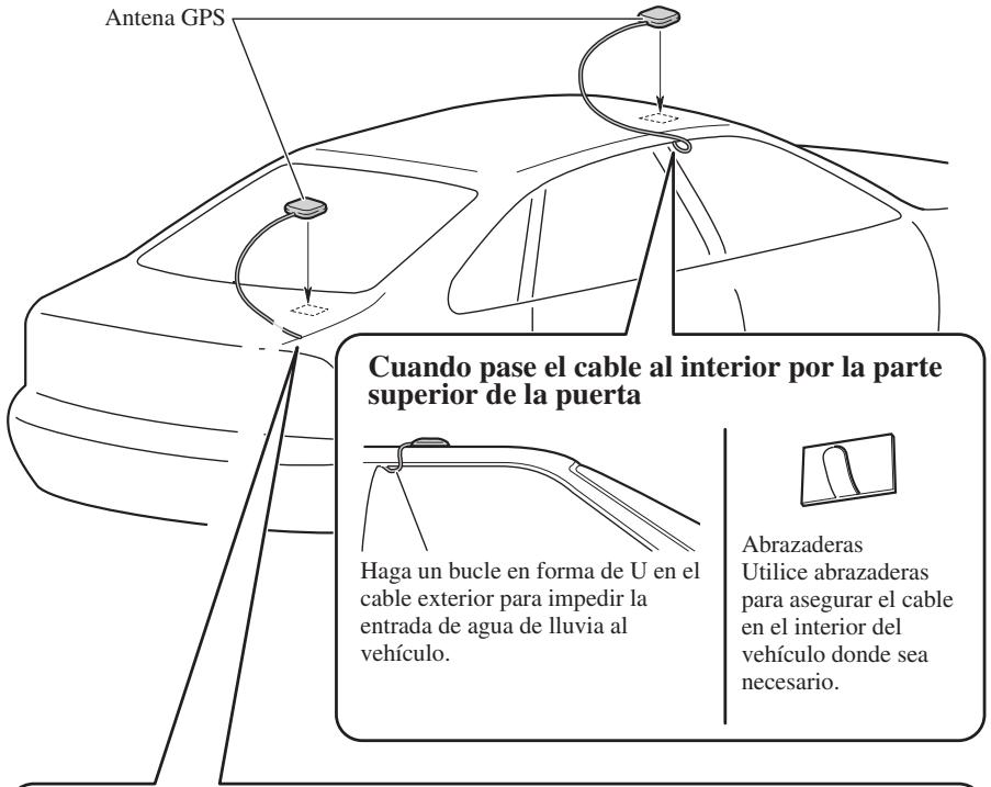 PIONEER AVIC-HD3 - Cuando instale la antena en el exterior del vehículo (en la carrocería) - 1