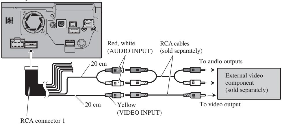 PIONEER AVIC-HD3 - When connecting the external video component - 1