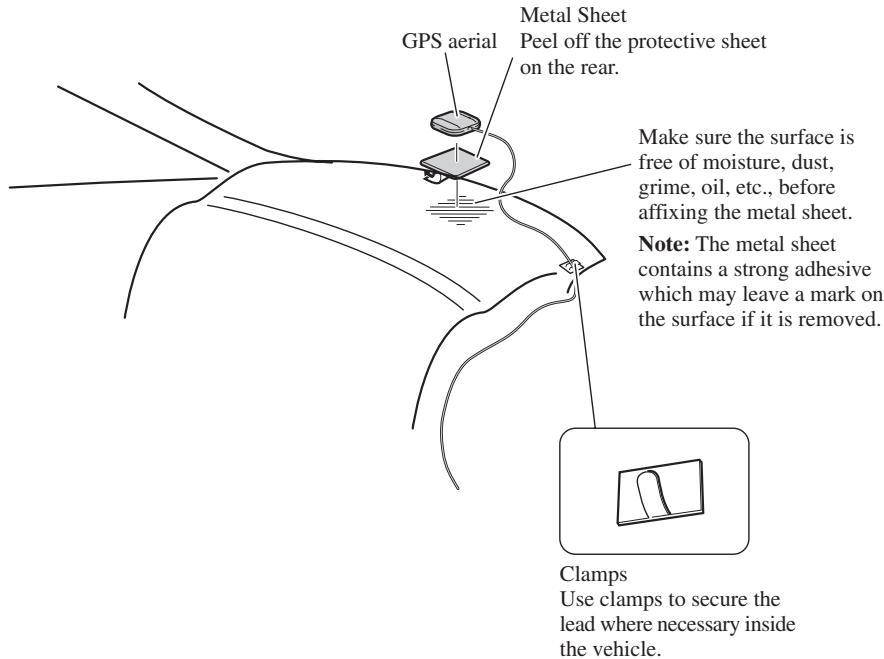 PIONEER AVIC-X1 - When installing the aerial inside the vehicle (on the rear shelf) - 1