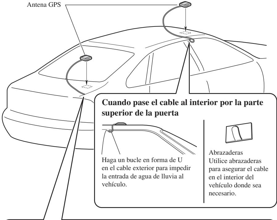PIONEER AVIC-X1 - Cuando instale la antena en el exterior del vehículo (en la carrocería) - 1