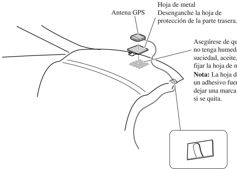 PIONEER AVIC-X1 - Cuando instale la antena en el interior del vehículo (en el estante trasero) - 1