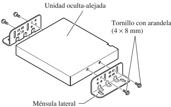 PIONEER AVIC-X1 - Fije las ménsulas laterales a la unidad oculta-alejada. - 2