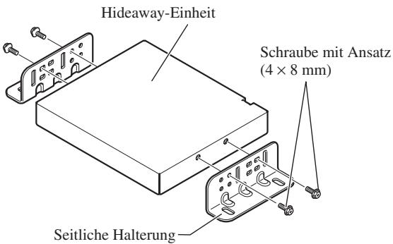 PIONEER AVIC-X1 - Befestigen Sie die seitlichen Halterungen an der Hideaway-Einheit. - 2