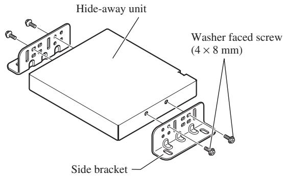 PIONEER AVIC-X1 - Attach the side brackets to the Hide-away unit. - 2