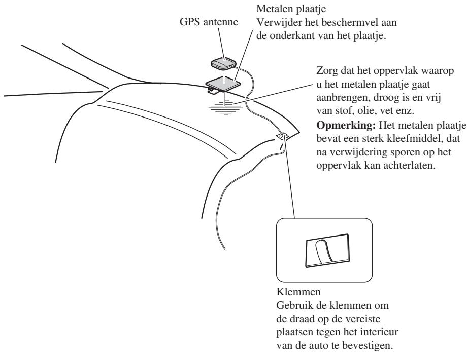 PIONEER AVIC-X1 - Bevestigen van de antenne binnen in de auto (op de hoedenplank) - 1