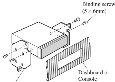 PIONEER AVIC-X1 - - Fastening the unit to the factory radio-mounting bracket. - 3