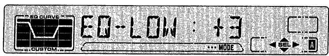 EQ CURVE E0 - LOW : +3 CUSTOM ... MODE SEL A