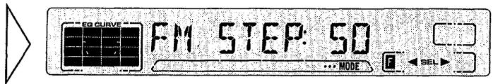 EQ CURVE FM STEP: 50 ... MODE SEL