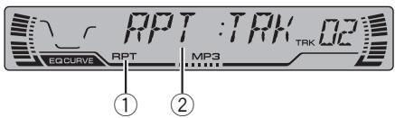 RPT :TRK 02 EQCURVE RPT MP3 ① ②