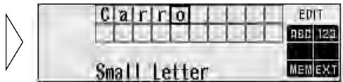 C a r r o EDIT RBC 123 Small Letter MEM EXT