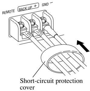 REMOTE BACK UP + GND - Short-circuit protection cover