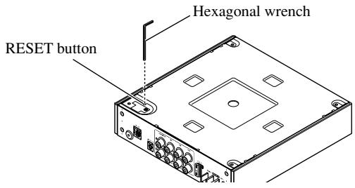 Hexagonal wrench RESET button