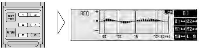 SHIFT ← EDIT RETURN 1 2 3 4 5 6 GEQ 0 20 100 1k 10h 20Hz BI B1→B2→ M1→M2→ M3→L.M
