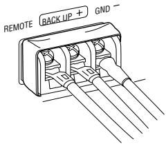 REMOTE BACK UP + GND -