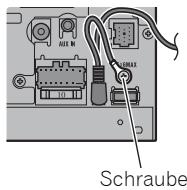 PIONEER AVH-P4100DVD - Lichtleiterkabel und Erdungskabel an der Haupteinheit anschließen. - 1
