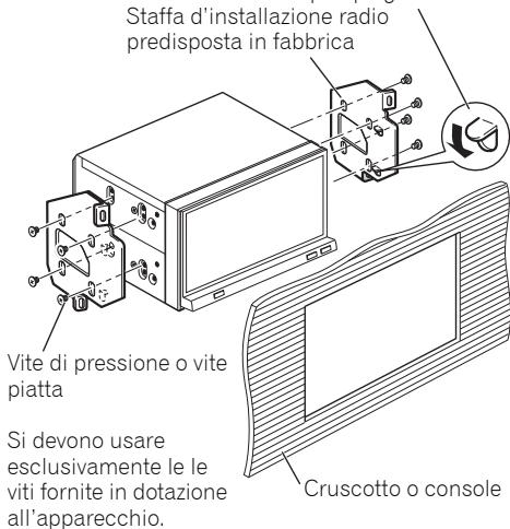 PIONEER AVH-P4100DVD - Fissaggio dell'apparecchio alle staffe d'installazione radio predisposte in fabbrica. - 2