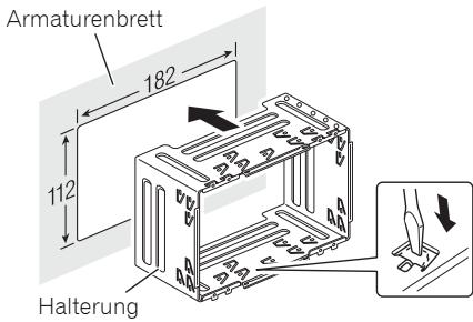 PIONEER AVH-P4100DVD - Setzen Sie die Halterung in das Armaturenbrett ein. - 1