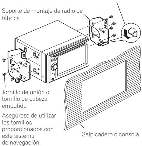 PIONEER AVIC-F910BT - Fijar launidad de navigación al soporte de montaje de radio de fabrica. - 2