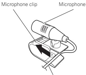 PIONEER AVIC-F910BT - Install the microphone in the microphone clip. - 1