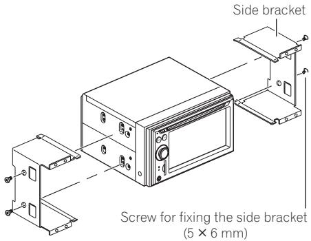 PIONEER AVIC-F910BT - Remove the side brackets. - 1