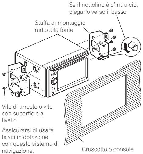 PIONEER AVIC-F910BT - Fissaggio del unità di navigazione alla staffa di montaggio radio alla fonte. - 2