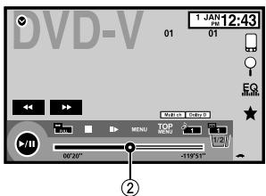 PIONEER AVH-X7500BT - Operating the scroll icon and the scrubber bar - 2