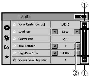 PIONEER AVH-X7500BT - Operating the scroll icon and the scrubber bar - 1