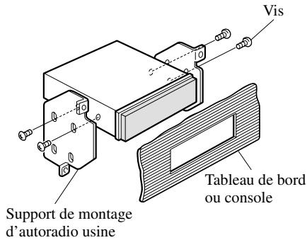 PIONEER AVH-P5700DVD - Installation de l'appareil en faisant appel aux perçages filetés pratiqués sur les faces latérales - 3
