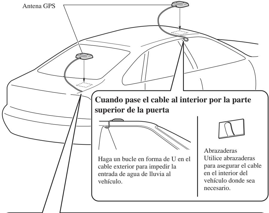 PIONEER AVIC-8DVD - Cuando instale la antenna en el exterior del vehiculo (en la carrocería) - 1