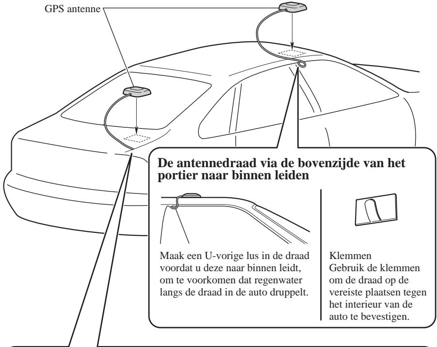 PIONEER AVIC-8DVD - Bevestigen van de antennae aan de buitenzijde van de auto (op de carrosserie) - 1