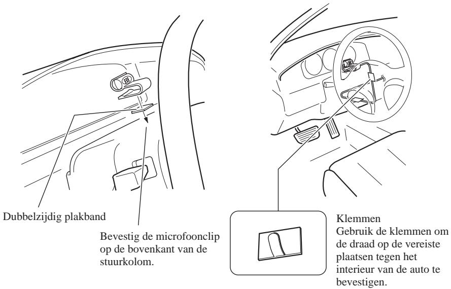 PIONEER AVIC-8DVD - Bevestig de microfoonclip op de stuurkolom. - 1