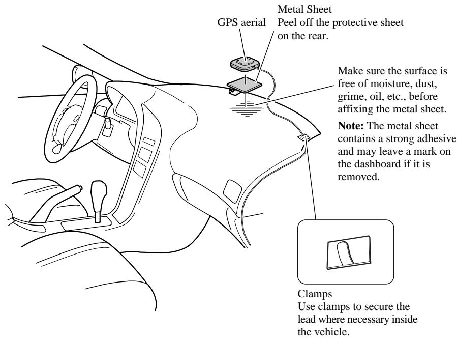 PIONEER AVIC-8DVD - When installing the aerial inside the vehicle (on the dashboard or rear shelf) - 1
