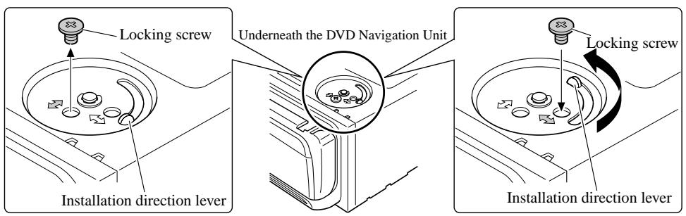 PIONEER AVIC-8DVD - Switch the lever, and attach the mounting screw to the “  ” side. - 1