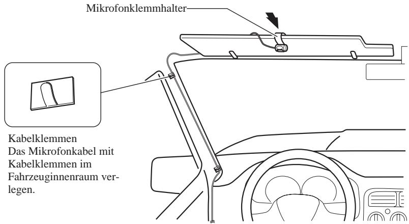 PIONEER AVIC-8DVD - Den Mikrofonklemmhalter an der Sonnenblende anklemmen. - 1
