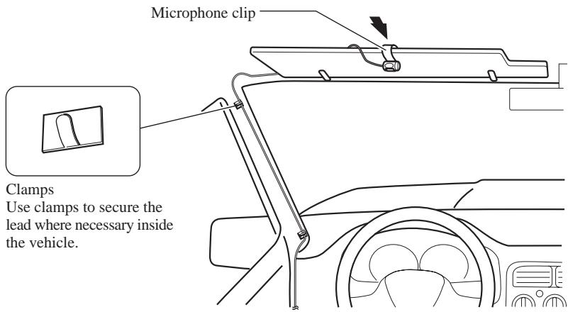 PIONEER AVIC-8DVD - Install the microphone clip on the sun visor. - 1