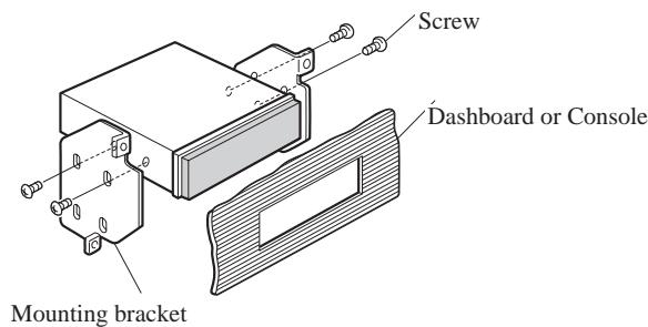 PIONEER AVIC-8DVD - - Fastening the unit to the factory radio mounting bracket. - 2