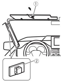 PIONEER DEH-80PRS - When installing the microphone on the sun visor - 2
